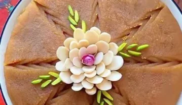 تزیین حلوا با چاقو و سیخ؛ آموزش ۲۱ مدل ساده و مجلسی تزیین حلوا با چاقو و سیخ