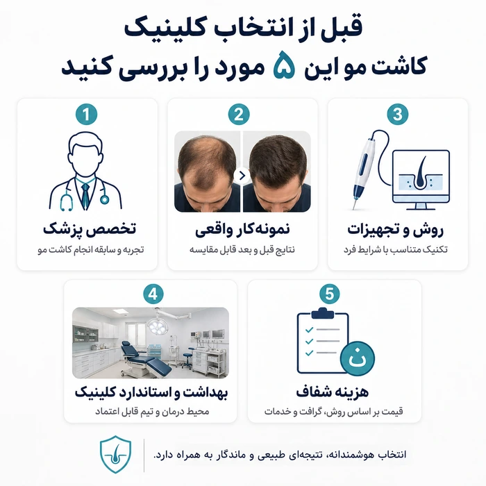 معیار های کلینیک کاشت موی خوب