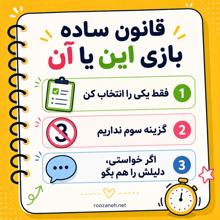 ۳۰۰ سؤال این یا آن برای دورهمی؛ خندهدار، سخت و جذاب 2 نمونه تصویری بازی سؤالهای این یا آن برای دورهمی