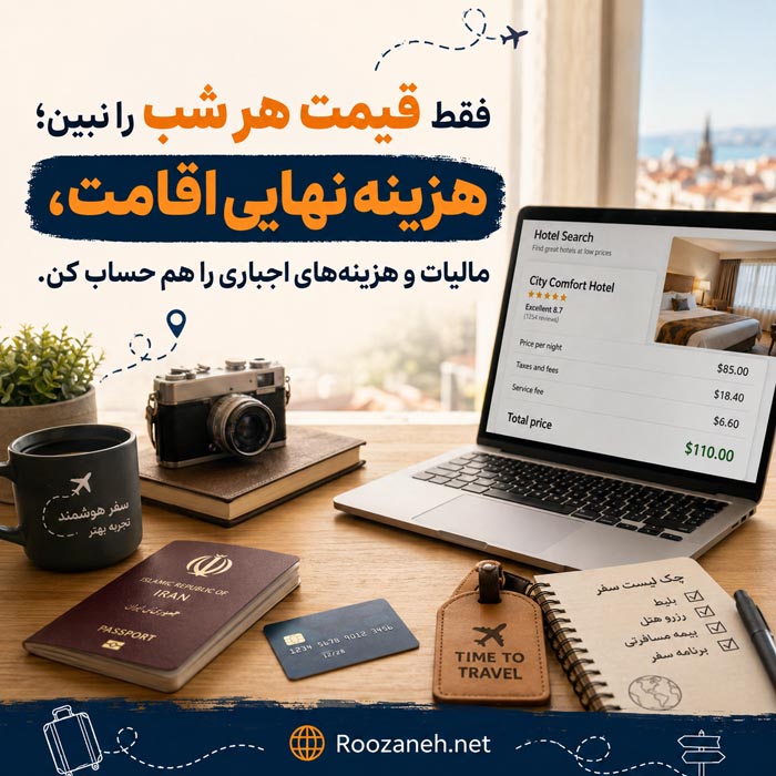 قبل از رزرو هتل این ۱۵ اشتباه را نکنید؛ ممکن است کل سفرتان را خراب کنند 2 بررسی قیمت نهایی رزرو هتل به همراه مالیات و هزینه های اجباری