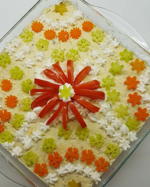 تزیین سالاد الویه؛ 100 ایده برای تولد، مدرسه و مهمانی 52 تزیین فانتزی سالاد الویه برای جشن تولد کودکان؛ مدل 53