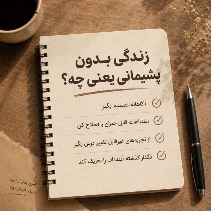 چگونه بدون پشیمانی زندگی کنیم؟ راهنمای رهایی از حسرت و اشتباهات گذشته 6 تصمیم گیری آگاهانه برای کاهش پشیمانی در آینده