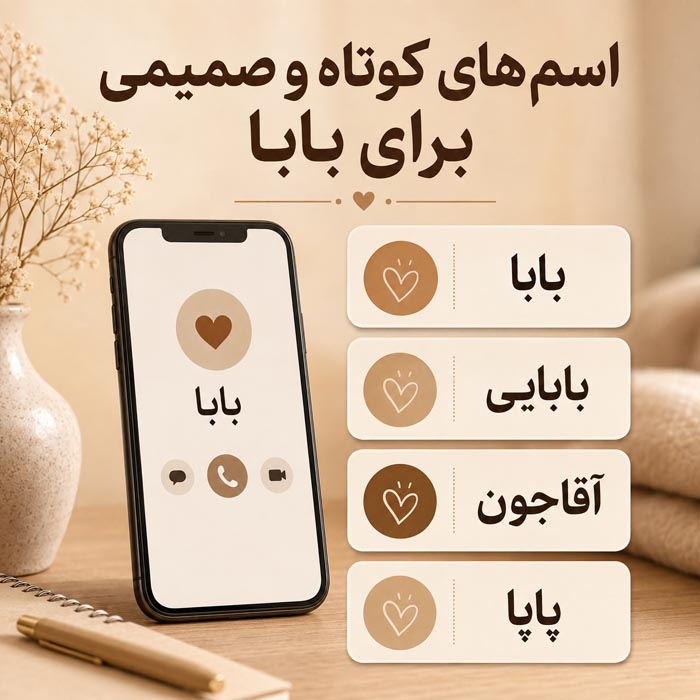 اسم پدر با ایموجی برای ذخیره در گوشی