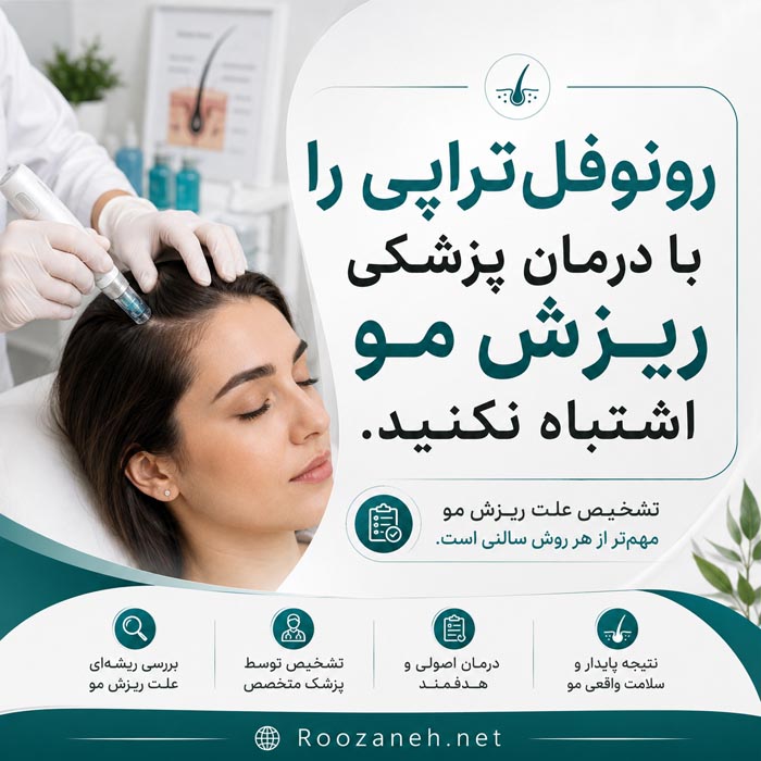 تفاوت رونوفل تراپی با درمان پزشکی ریزش مو