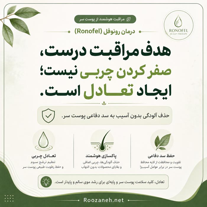 هدف مراقبت از پوست سر در رونوفل تراپی و ایجاد تعادل