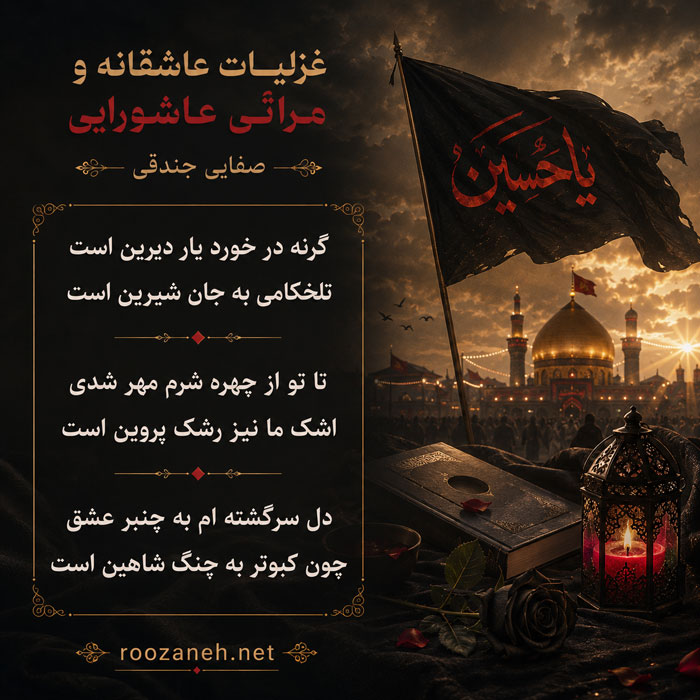 غزلیات عاشقانه و مراثی عاشورایی صفایی جندقی | اشعار عاشقانه و ناب شاعر دوره قاجار 3 شعرهای عاشقانه صفایی جندقی