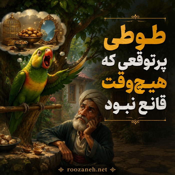قصه برای بچه های پر رو | داستانهای آموزنده برای اصلاح رفتار زیادهخواهانه کودکان 2 قصه دوم: «طوطی پرتوقعی که هیچوقت قانع نبود»