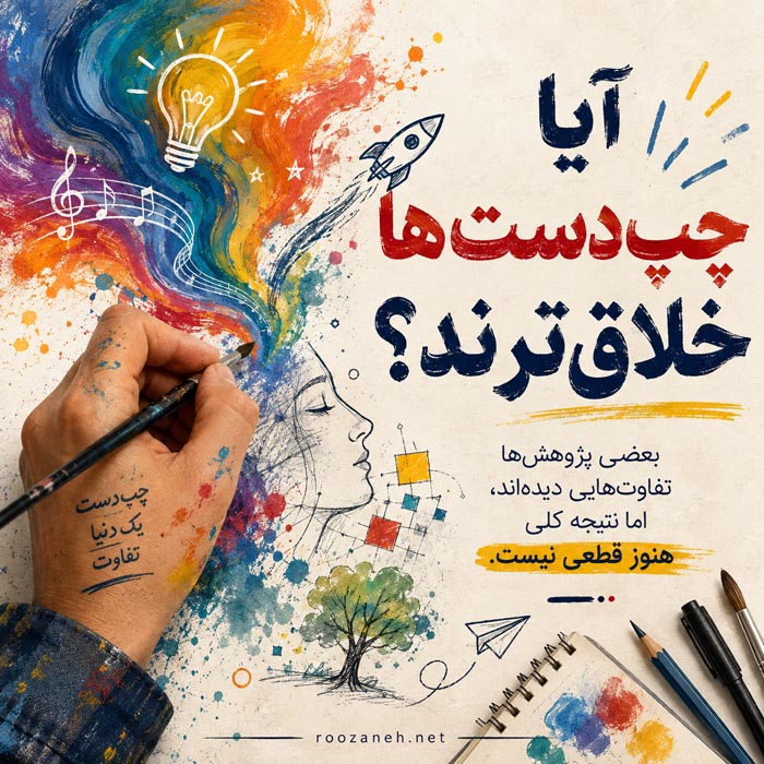 چرا بعضی افراد چپدست میشوند؟ همه چیز درباره چپدستها 5 بررسی علمی ارتباط چپدستی با خلاقیت