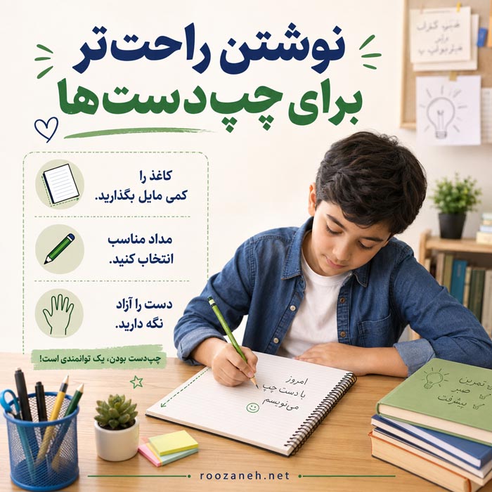 چرا بعضی افراد چپدست میشوند؟ همه چیز درباره چپدستها 6 روش درست و راحت نوشتن برای افراد چپدست