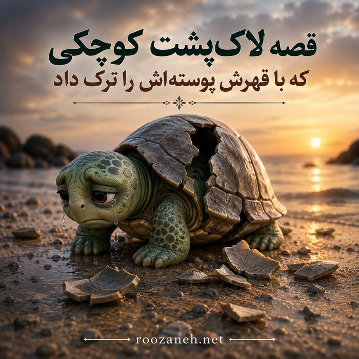 قصه برای کودکان زود قهر کن | داستانهای آموزنده برای مدیریت ناراحتی و تقویت ارتباطات 8 لاکپشت کوچکی که با قهرش پوستهاش را ترک داد