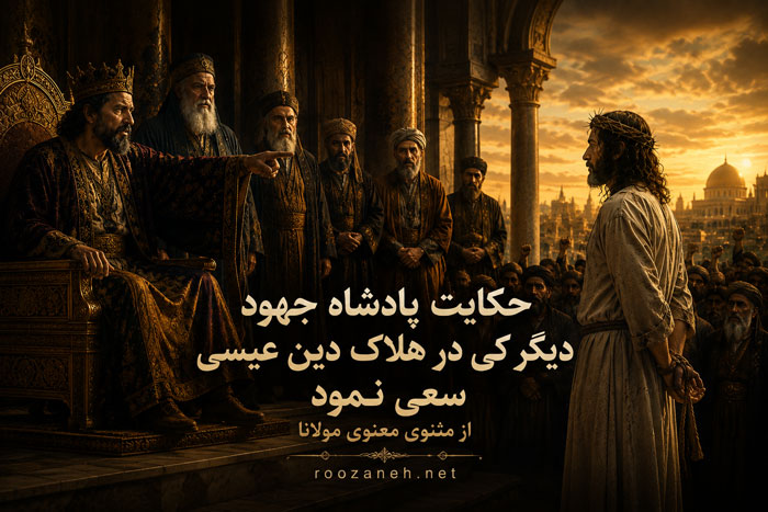 حکایت پادشاه جهود دیگر کی در هلاک دین عیسی سعی نمود از مثنوی معنوی مولانا + تفسیر 1 حکایت پادشاه جهود دیگر کی در هلاک دین عیسی سعی نمود از مثنوی معنوی مولانا + تفسیر