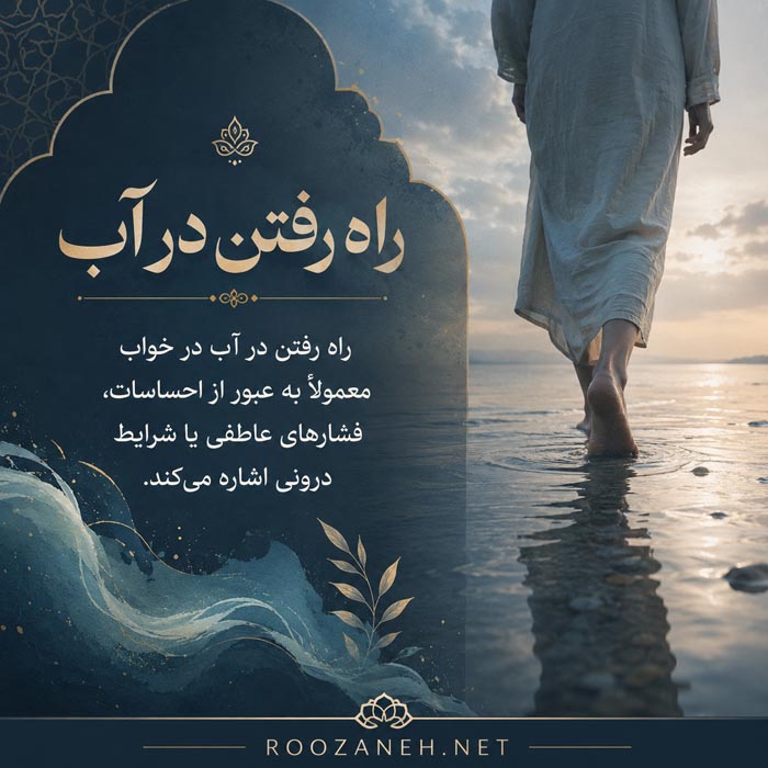 تعبیر خواب راه رفتن؛ معنی راه رفتن در جاده، آب، تاریکی و با مرده 6 تعبیر خواب راه رفتن در آب و عبور از احساسات