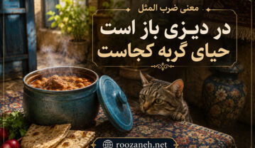 معنی ضرب المثل در دیزی باز است حیای گربه کجاست ( معنوی لغوی، انشا و ریشه ) معنی ضرب المثل در دیزی باز است حیای گربه کجاست