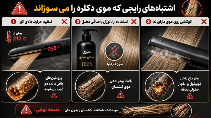 راهنمای انتخاب بهترین مواد کراتین برای موهای دکلره شده 5 اشتباههای رایجی که موی دکلره را میسوزاند