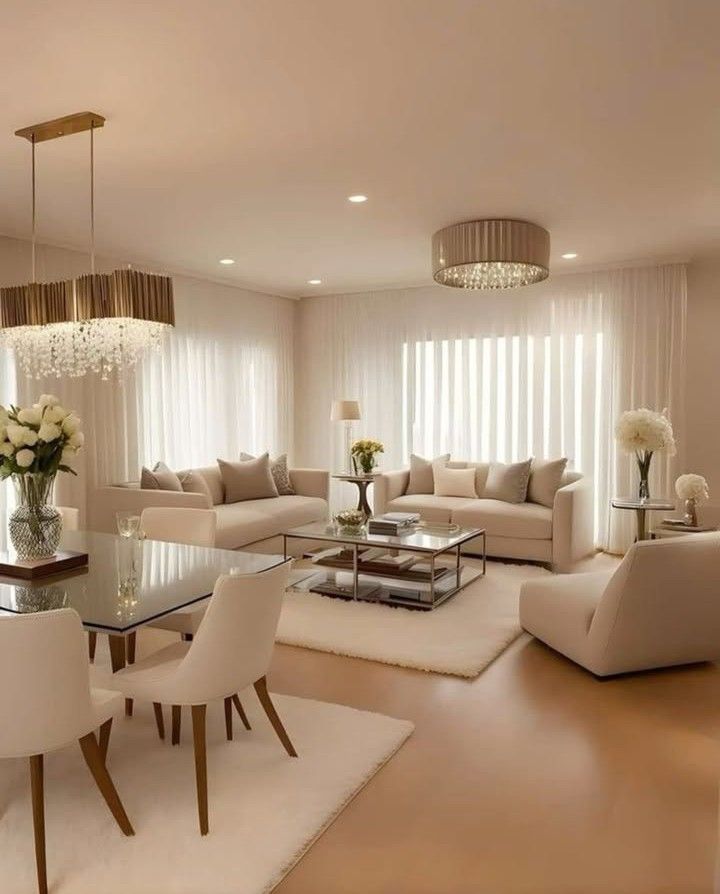 دکوراسیون کرمی شیک؛ راهنمای ست کردن مبل، پرده، فرش و رنگهای مکمل 27 رنگ دیوار و کاغذ دیواری مناسب دکور کرمی؛ ایده 3