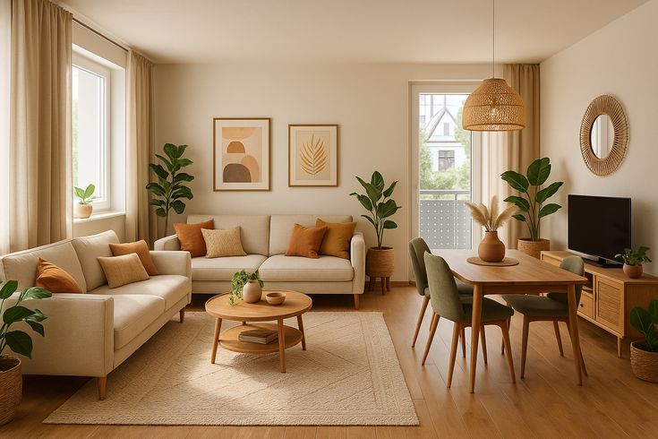 دکوراسیون کرمی شیک؛ راهنمای ست کردن مبل، پرده، فرش و رنگهای مکمل 28 رنگ دیوار و کاغذ دیواری مناسب دکور کرمی؛ ایده 4