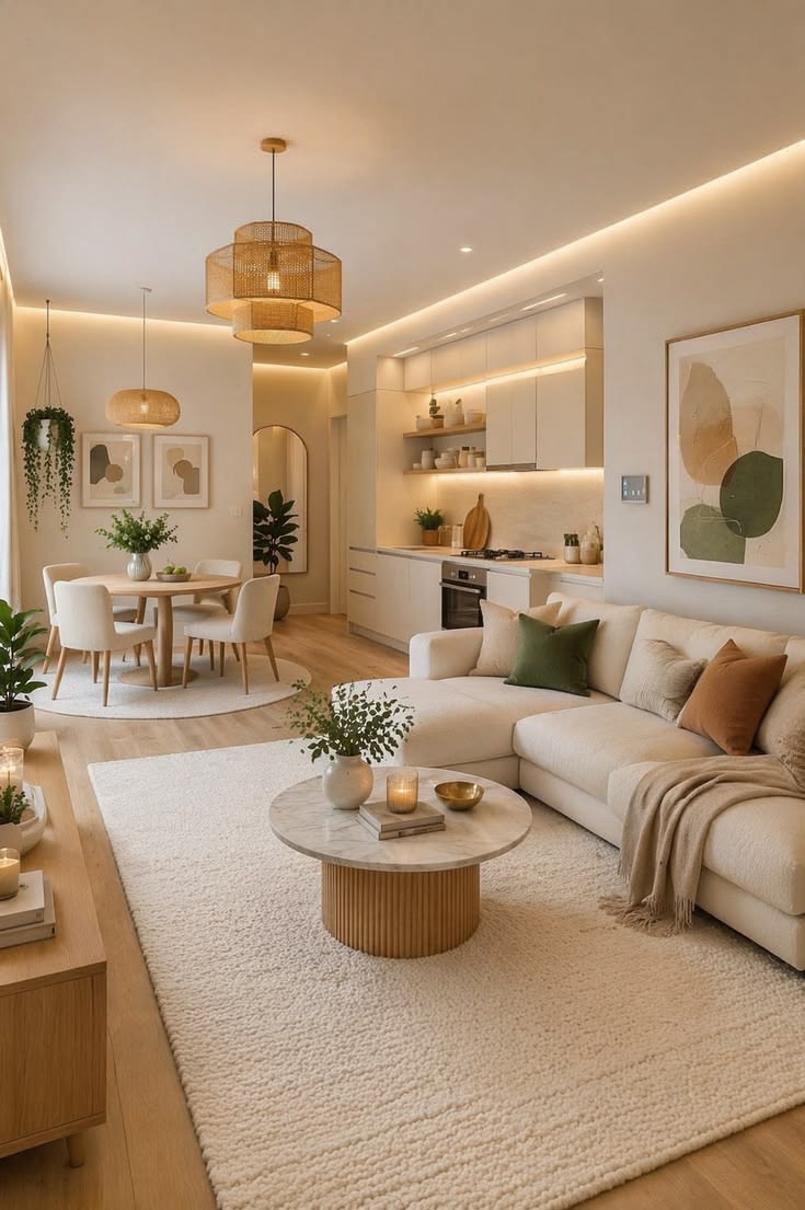 دکوراسیون کرمی شیک؛ راهنمای ست کردن مبل، پرده، فرش و رنگهای مکمل 45 اشتباهات رایج در دکوراسیون کرمی؛ ایده 1