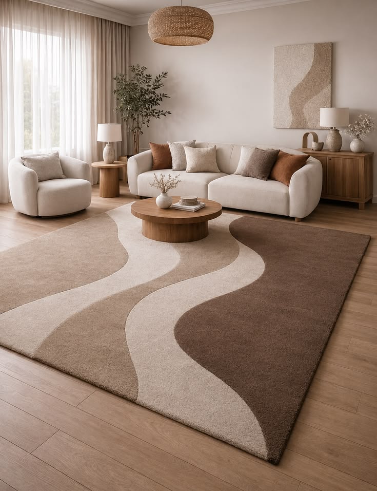 دکوراسیون کرمی شیک؛ راهنمای ست کردن مبل، پرده، فرش و رنگهای مکمل 3 دکوراسیون کرمی شیک برای پذیرایی؛ ایده 2