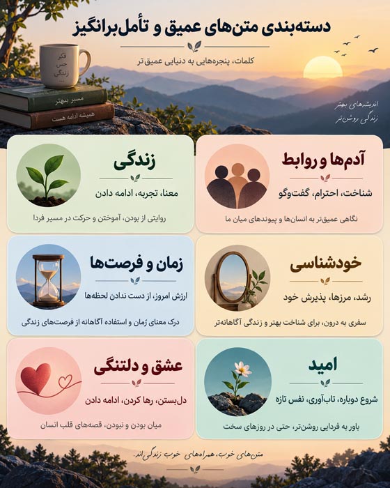 متنهایی که آدم را به فکر فرو میبرند؛ جملات عمیق و تأملبرانگیز درباره زندگی 7 متنهای سنگین درباره سختی و ادامه دادن