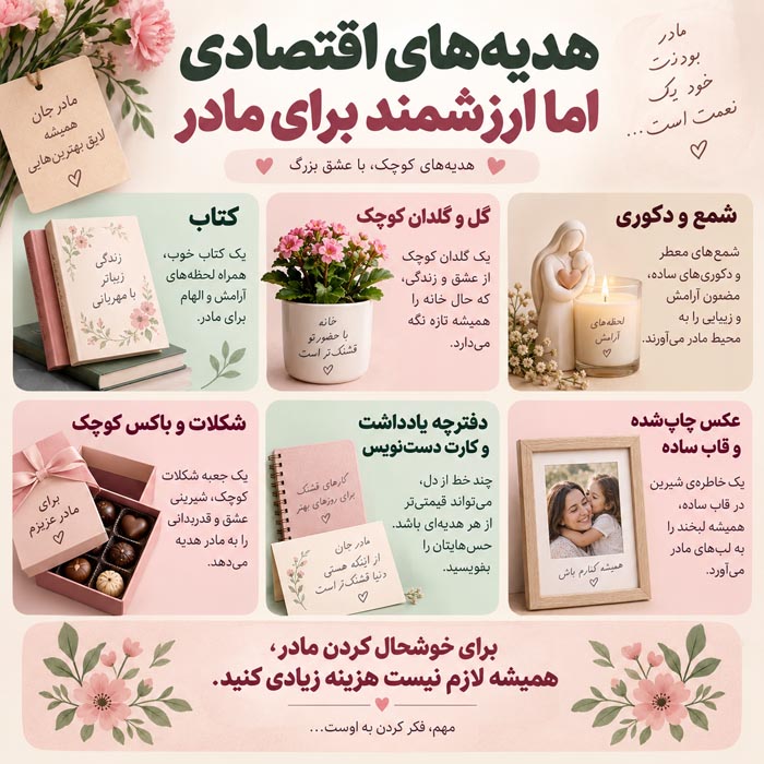 بهترین هدیه تولد برای مادر؛ راهنمای کامل انتخاب کادوی خاص، کاربردی و ماندگار 10 هدیه دست ساز و شخصی برای مادر