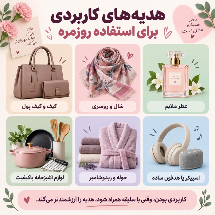 بهترین هدیه تولد برای مادر؛ راهنمای کامل انتخاب کادوی خاص، کاربردی و ماندگار 2 هدیه احساسی و خاص برای مادر