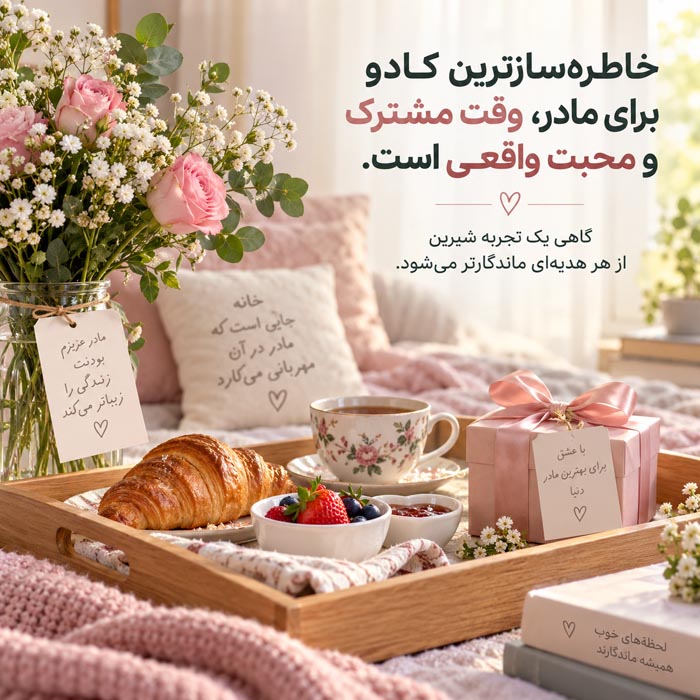بهترین هدیه تولد برای مادر؛ راهنمای کامل انتخاب کادوی خاص، کاربردی و ماندگار 3 کادو کاربردی برای تولد مادر