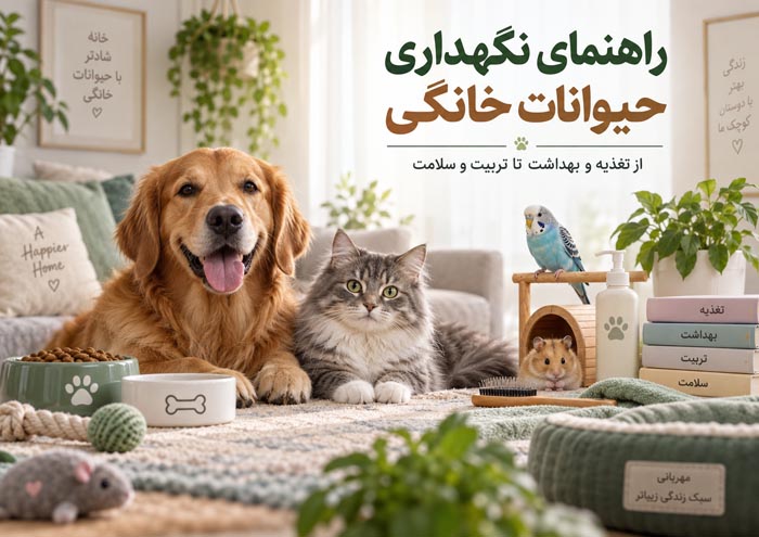 راهنمای کامل نگهداری حیوانات خانگی در خانه؛ از تغذیه و بهداشت تا تربیت و سلامت 1 راهنمای کامل نگهداری حیوانات خانگی در خانه