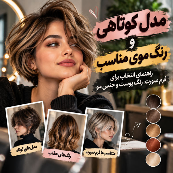 مدل کوتاهی و رنگ موی مناسب؛ راهنمای انتخاب برای فرم صورت، رنگ پوست و جنس مو 1 مدل کوتاهی و رنگ موی مناسب؛ راهنمای انتخاب برای فرم صورت، رنگ پوست و جنس مو