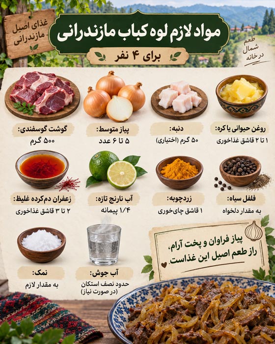 طرز تهیه لوه کباب مازندرانی؛ دستور کامل شلبره با گوشت، پیاز و آب نارنج