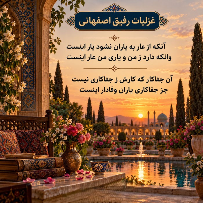 عکس نوشته غزلیات رفیق اصفهانی