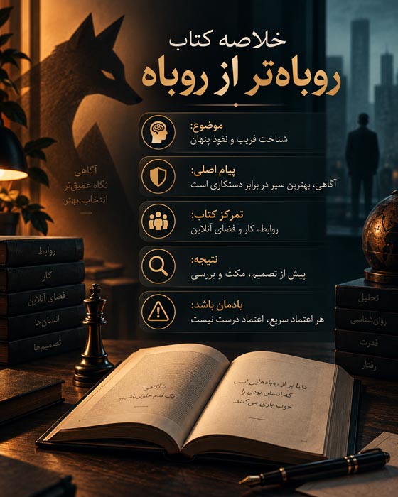 کتاب روباهتر از روباه؛ معرفی، خلاصه، نقد و ۸۰ جمله ماندگار 5 Roobah 5