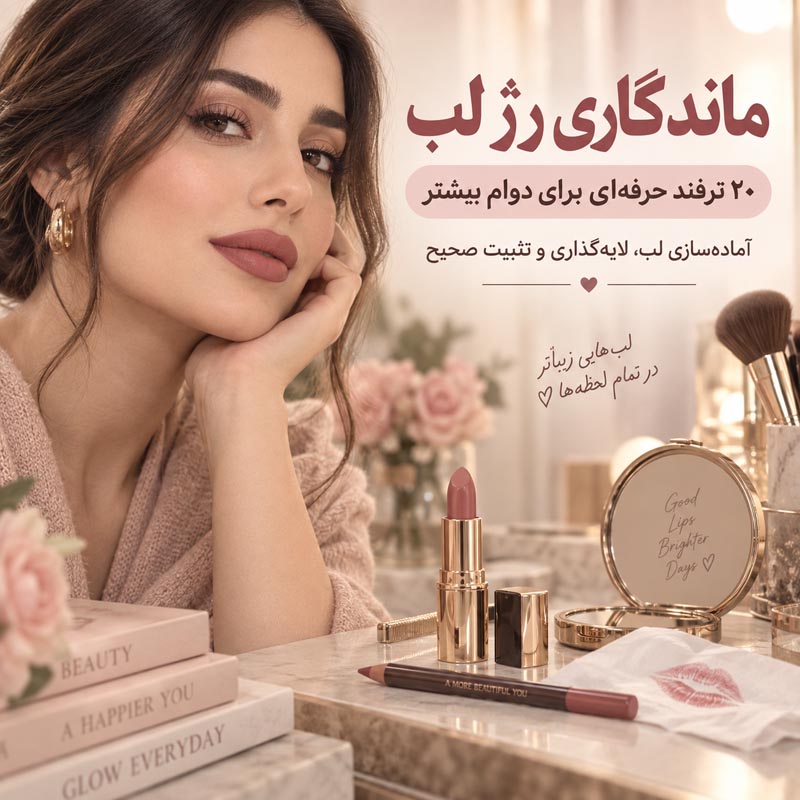 چگونه ماندگاری رژ لب را بیشتر کنیم؟ ۲۰ ترفند حرفهای و کاربردی 1 چگونه ماندگاری رژ لب را بیشتر کنیم؟ ۲۰ ترفند حرفهای و کاربردی