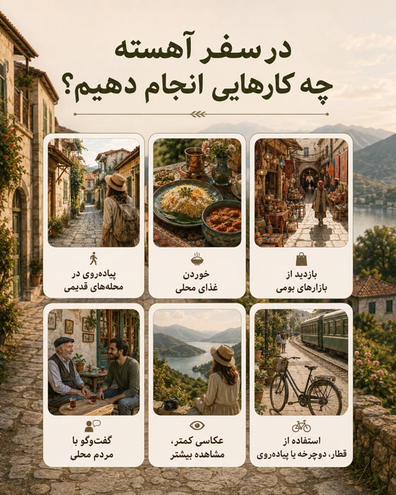 سفر آهسته (Slow Travel) چیست؟ راهنمای سفر آرام و بهترین مقصدهای ایران 2 ارتباط مسافر با فرهنگ و مردم محلی در سفر آهسته