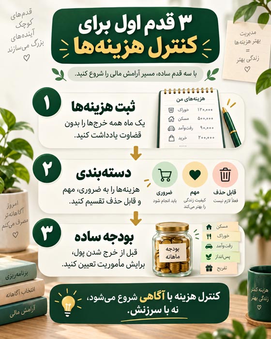 چگونه جلوی ولخرجی را بگیریم؟ ۲۵ راهکار عملی برای کنترل هزینهها و ترک خریدهای هیجانی 4 کنترل هزینه ها