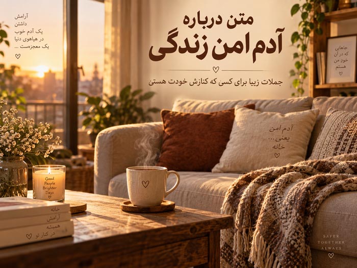 متن درباره آدم امن زندگی؛ جملات زیبا برای کسی که کنارش خودت هستی 1 adame amn 1