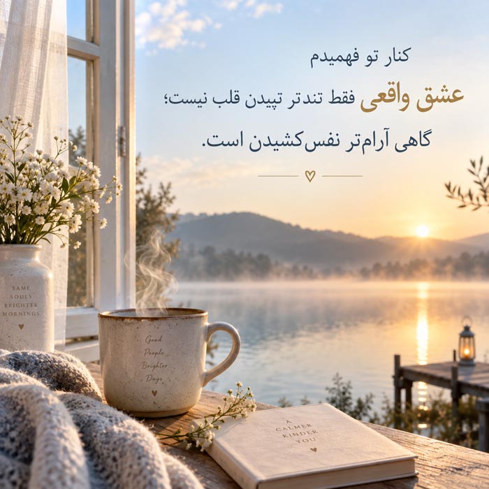 متن درباره آدم امن زندگی؛ جملات زیبا برای کسی که کنارش خودت هستی 6 adame amn 6