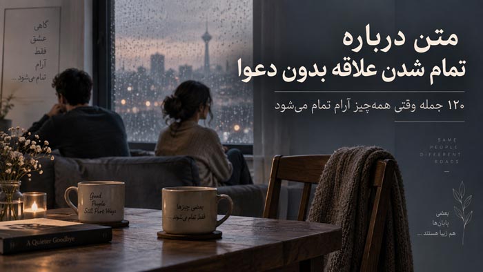 متن درباره تمام شدن علاقه بدون دعوا؛ ۱۲۰ جمله وقتی همهچیز آرام تمام میشود 1 جملات کوتاه برای استوری درباره تمام شدن علاقه بدون دعوا