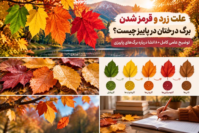 علت زرد و قرمز شدن برگ درختان در پاییز چیست؟ توضیح علمی کامل + ۸ انشا درباره برگهای پاییزی 1 علت زرد و قرمز شدن برگ درختان در پاییز چیست؟ توضیح علمی کامل + ۸ انشا درباره برگهای پاییزی