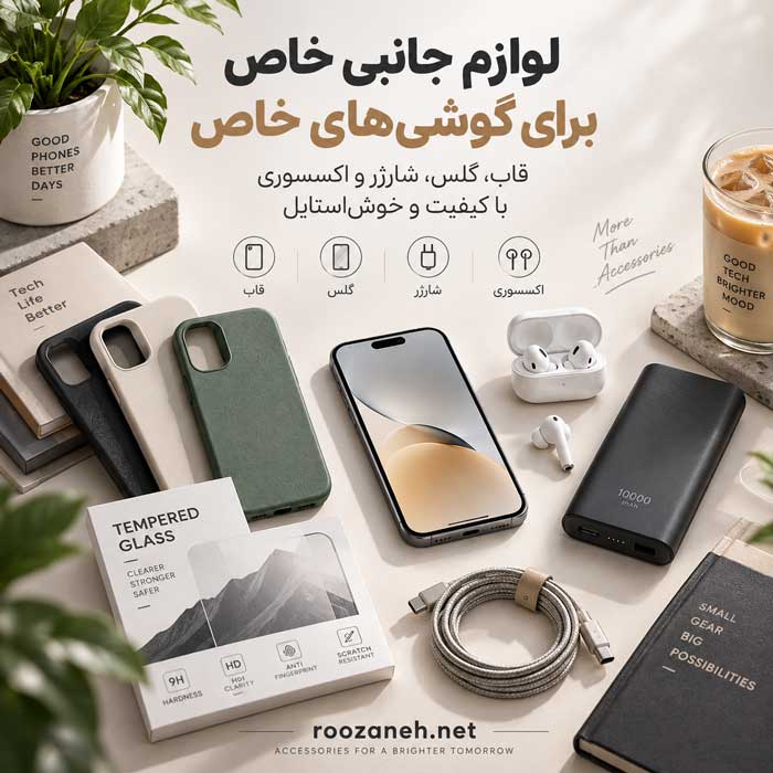 عکس نوشته بیو پیج لوازم جانبی موبایل
