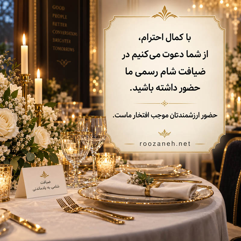 عکس نوشته دعوت به ضیافت شام