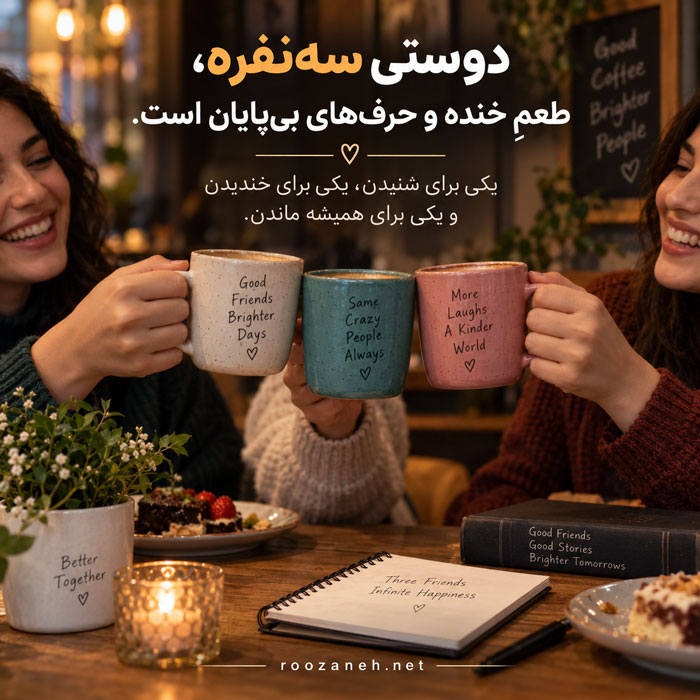 متن دوستانه سه نفره (جملات رفاقتی و سنگین برای گروه سه نفره) 3 عکس نوشته رفاقت سه نفره