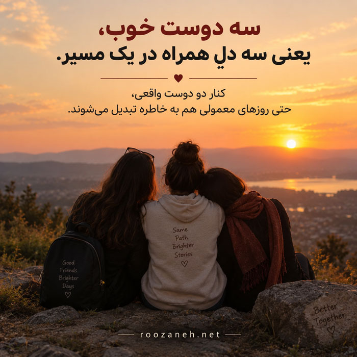 متن دوستانه سه نفره (جملات رفاقتی و سنگین برای گروه سه نفره) 4 متن رفاقتی خفن
