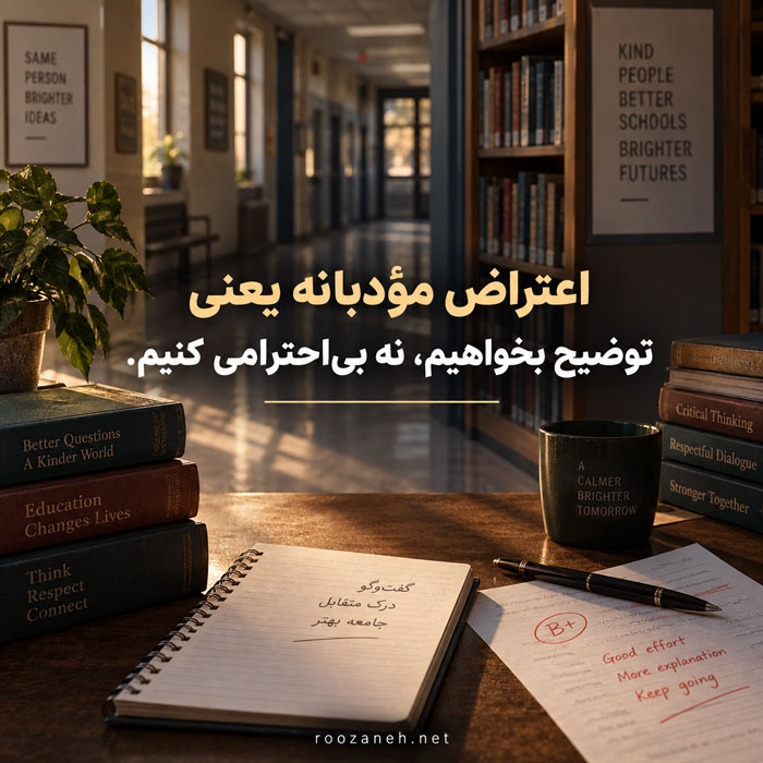 متن محترمانه اعتراض به نمره | نمونه نامه و جملات مؤدبانه برای اعتراض به نمره 2 پیام مودبانه اعتراض به نمره
