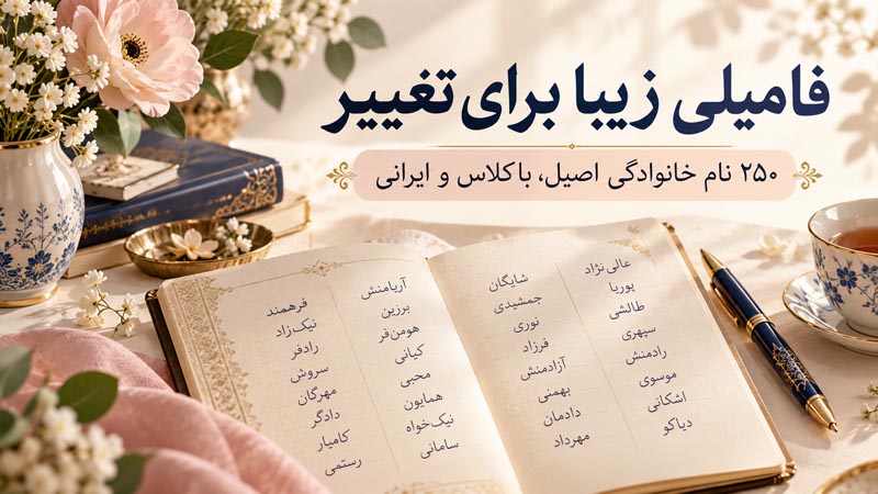 فامیلی زیبا برای تغییر؛ ۲۵۰ نام خانوادگی جدید، باکلاس، اصیل و ایرانی 1 فامیلی زیبا برای تغییر؛ ۲۵۰ نام خانوادگی جدید، باکلاس، اصیل و ایرانی