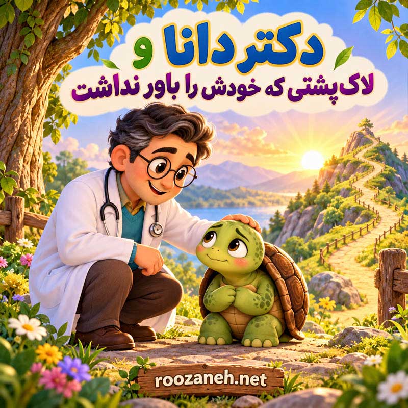 قصه بچگانه دکتر دانا؛ داستانهای جغد دانا و حیوانات برای کودکان 2 «دکتر دانا و لاکپشتی که خودش را باور نداشت»