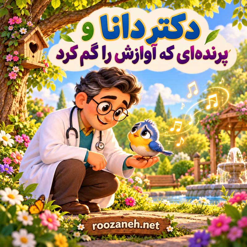 قصه بچگانه دکتر دانا؛ داستانهای جغد دانا و حیوانات برای کودکان 4 «دکتر دانا و پرندهای که آوازش را گم کرد»