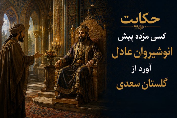 حکایت کسی مژده پیش انوشیروانِ عادل آورد از گلستان سعدی با تفسیر 1 hekayat 2