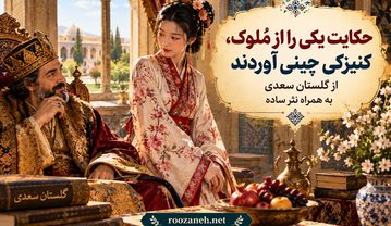 حکایت یکی را از مُلوک، کنیزکی چینی آوردند از گلستان سعدی به همراه نثر ساده حکایت یکی را از مُلوک، کنیزکی چینی آوردند