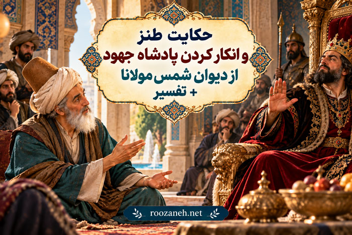 حکایت طنز و انکار کردن پادشاه جهود از دیوان شمس مولانا + تفسیر 1 حکایت طنز و انکار کردن پادشاه جهود از دیوان شمس مولانا + تفسیر