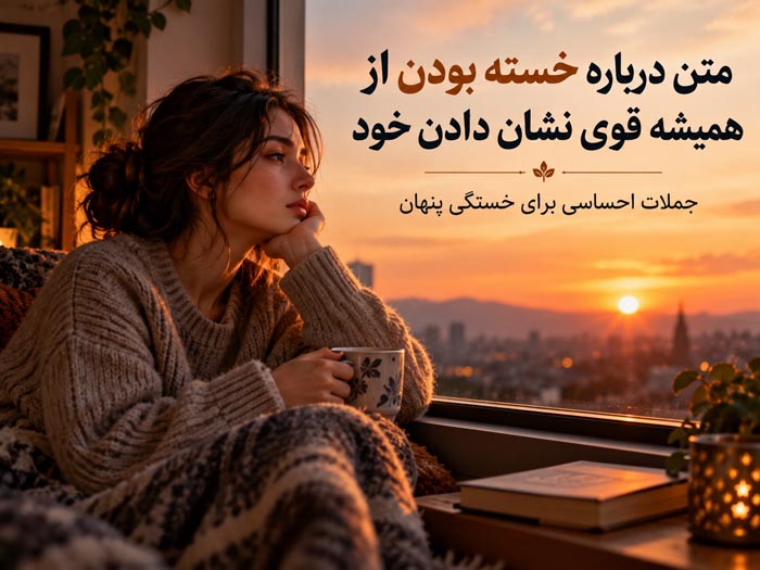 متن درباره خسته بودن از همیشه قوی نشان دادن خود؛ جملات احساسی برای خستگی پنهان 1 متن درباره خسته بودن از همیشه قوی نشان دادن خود؛ جملات احساسی برای خستگی پنهان